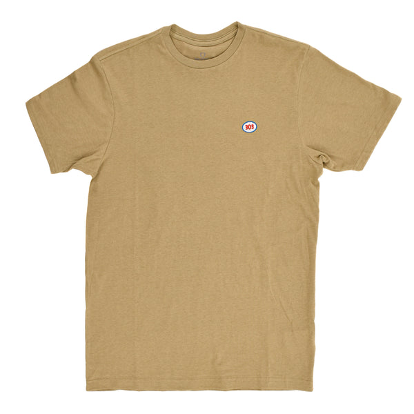 303 Boards - 303 X Brixton 303 Oval Embroidered Tee (Oatmeal) *SALE